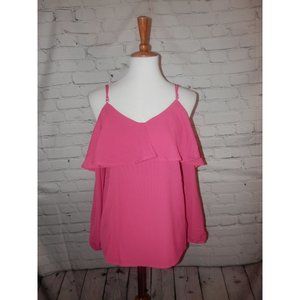 UMGEE Top Small Solid Pink Cold Shoulder